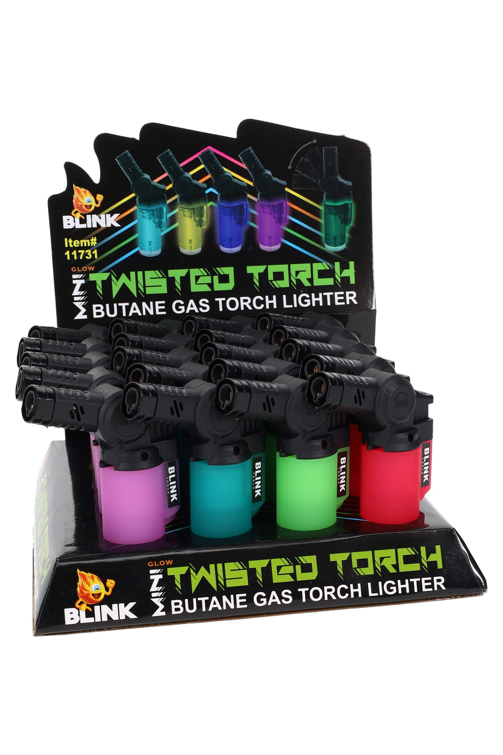 Blink Glow Mini Twisted Torch Lighters – 20-Count Display