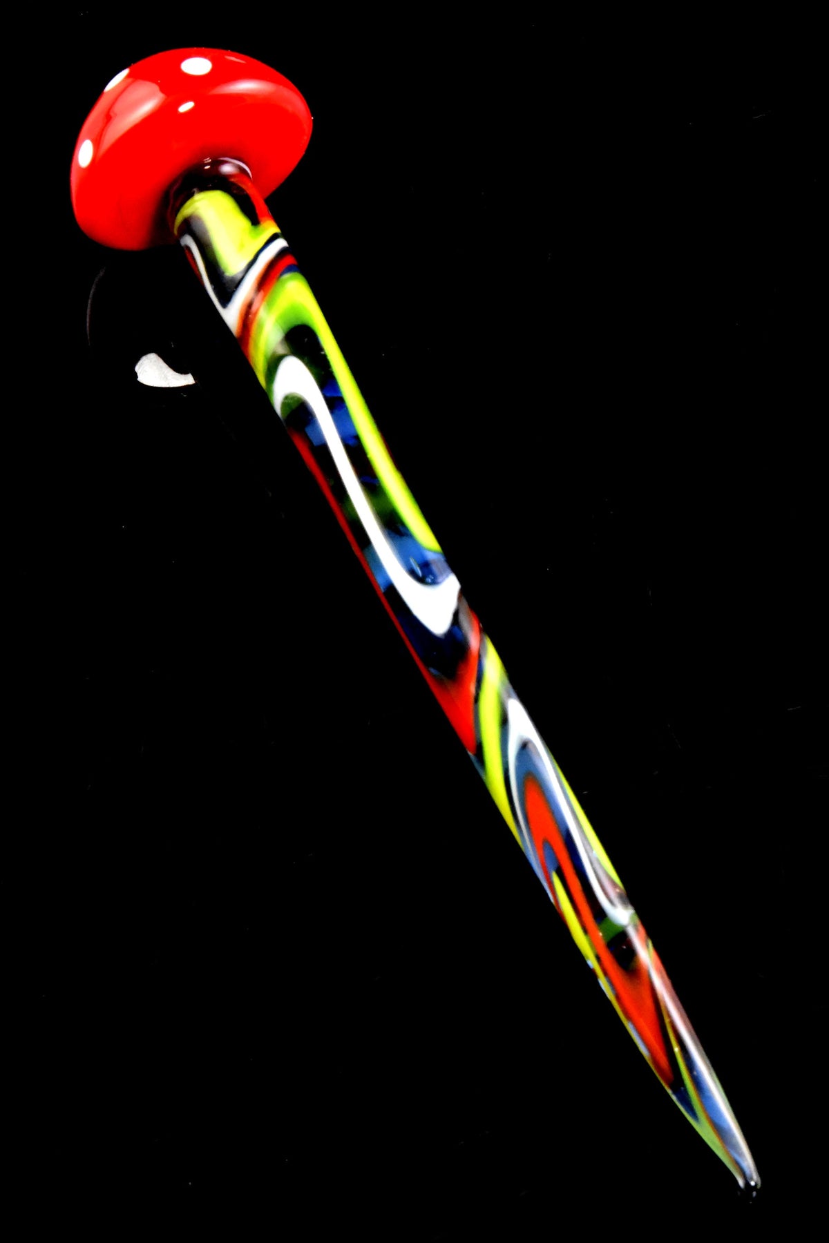 Striped Mushroom Glass Dab Tool – 5.5″
