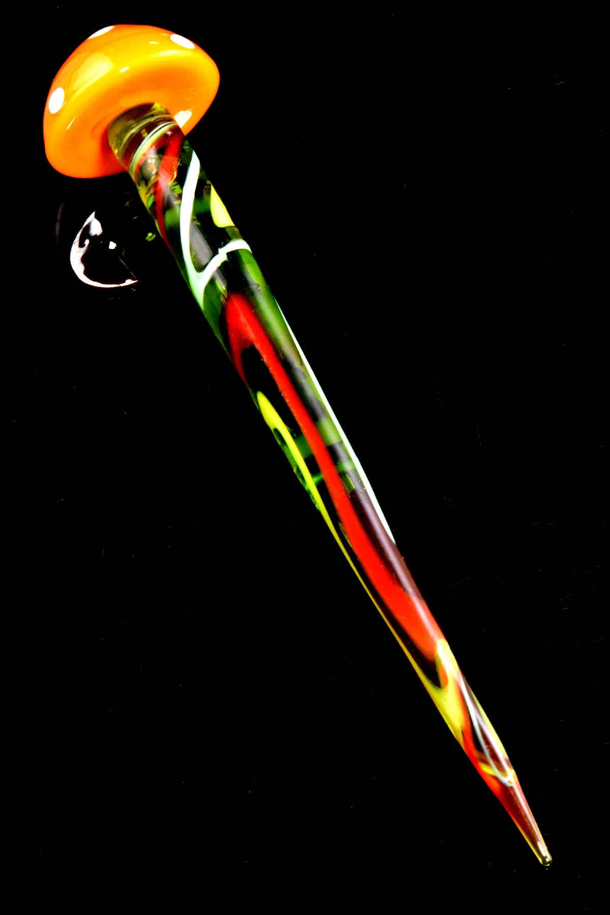 Striped Mushroom Glass Dab Tool – 5.5″
