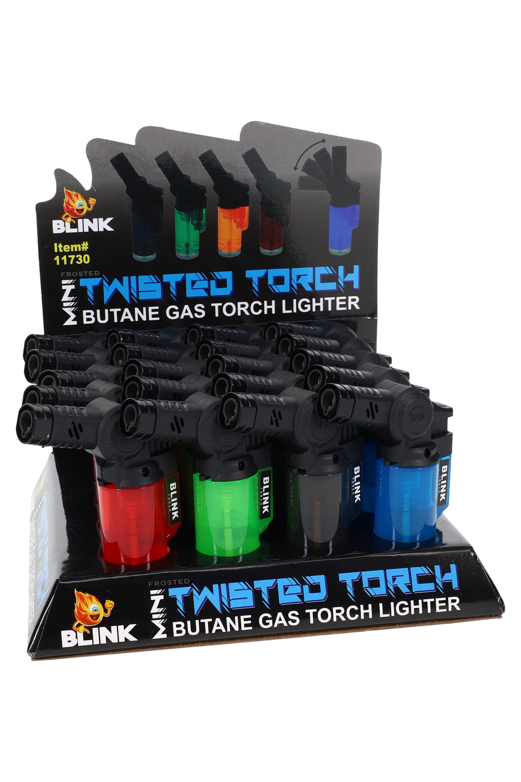Blink Frosted Mini Twisted Torch Lighter – 20-Count Display