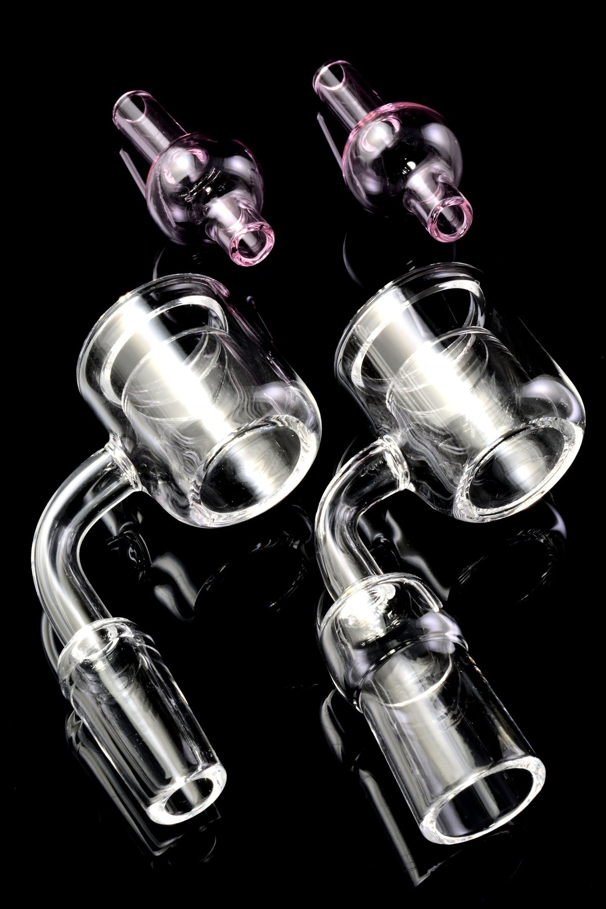 Quartz 14.5 mm Male/Female 90° Thermal Banger – With Bubble Carb Cap