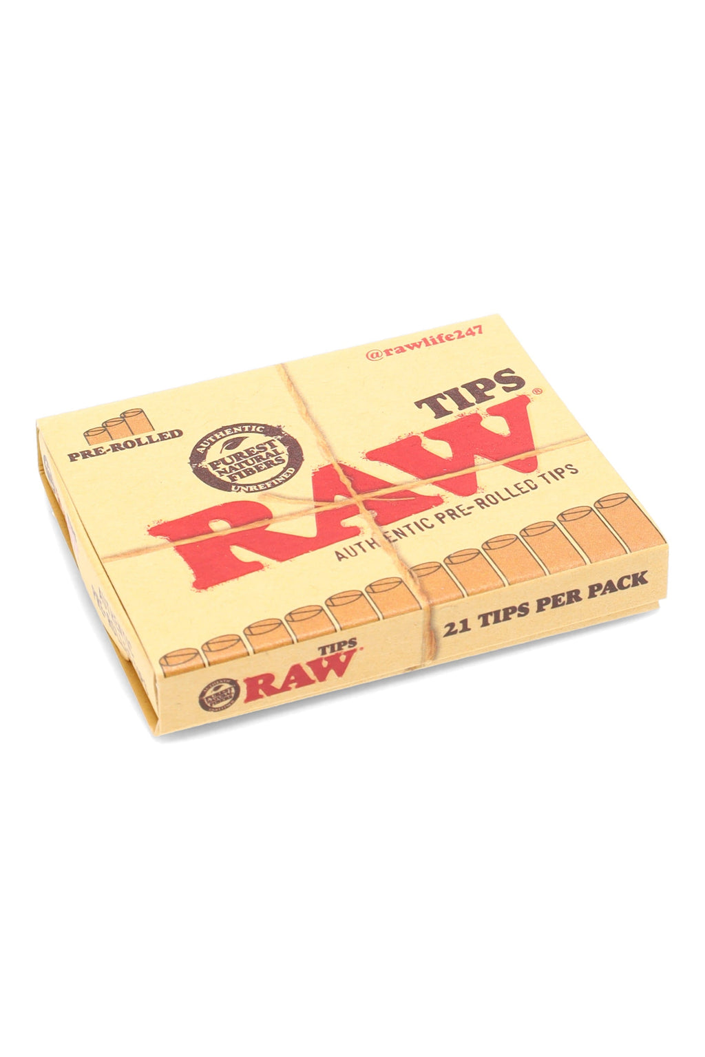 RAW Organic Pre-Rolled Tips – 21 Tips/Pack – 20-Count Display