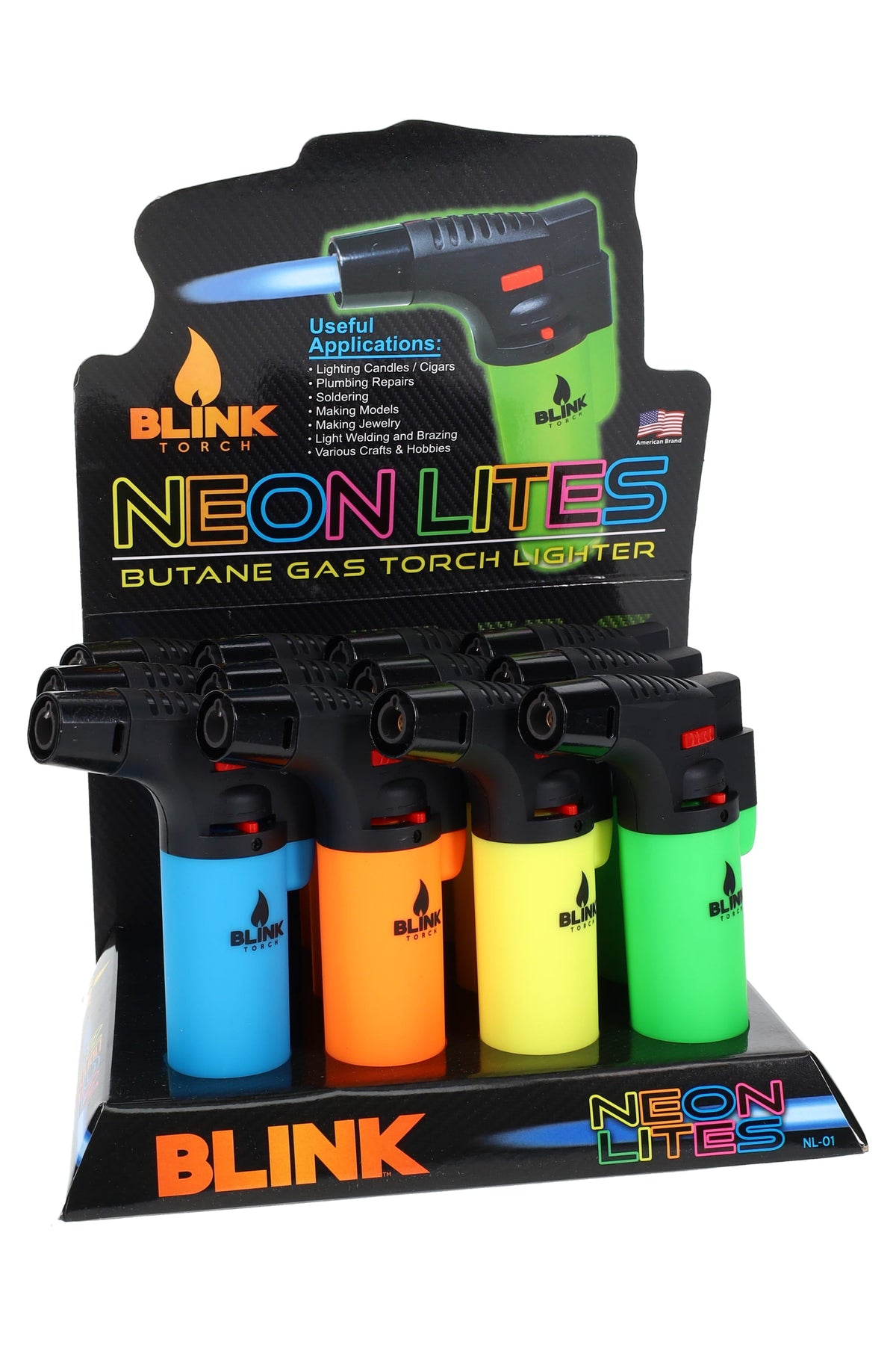 Blink Neon Lites Torch Lighters – 12-Count Display