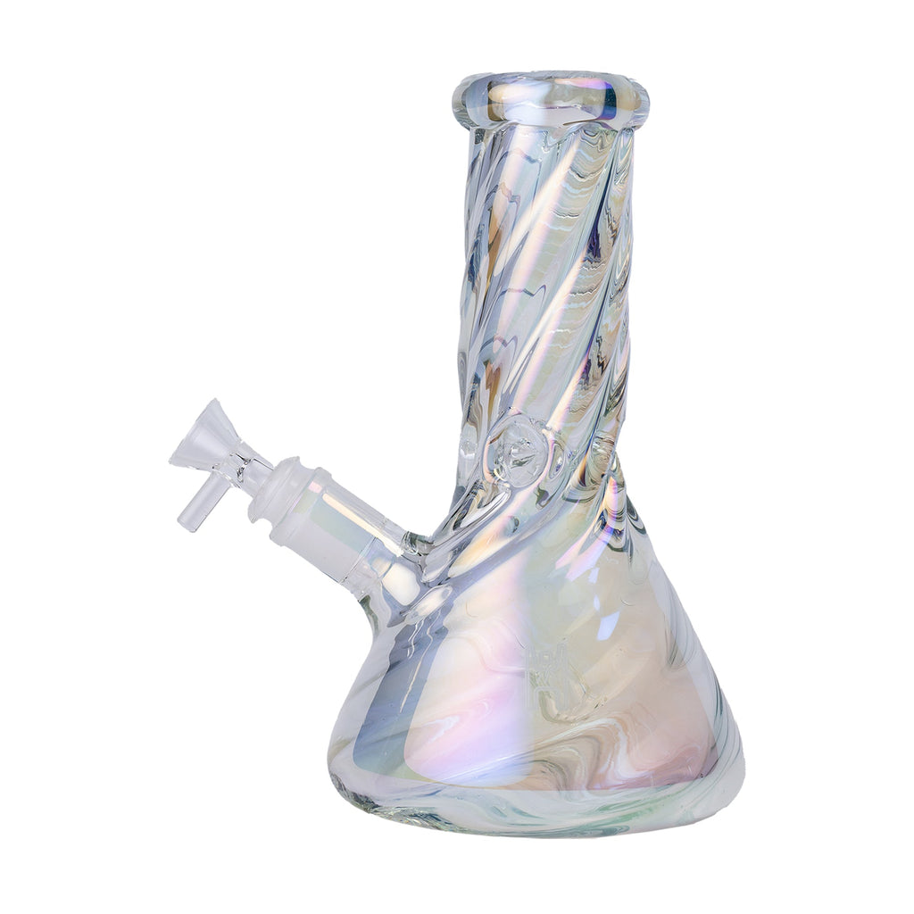 Human Grade Twisted Iridescent Beaker Water Pipe