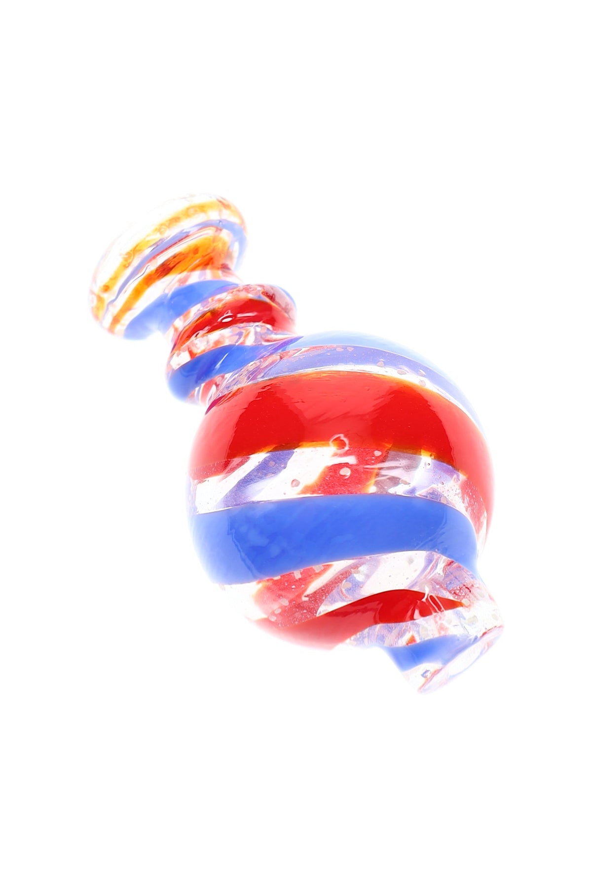 Swirl Striped Glass Bubble Carb Cap “Color Orbit” – Assorted Colors