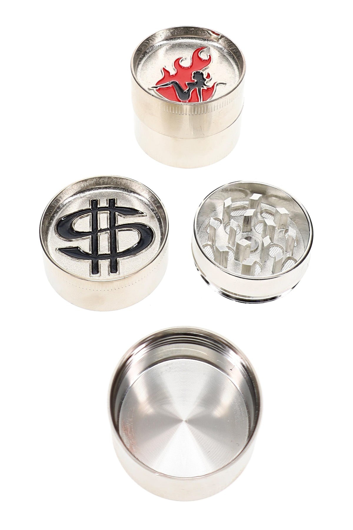 3-Part Metal Herb Grinder “Pocket Pop” – 1½″ – Assorted Designs