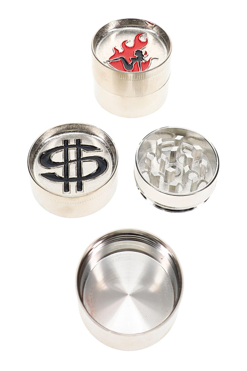 3-Part Metal Herb Grinder “Pocket Pop” – 1½″ – Assorted Designs