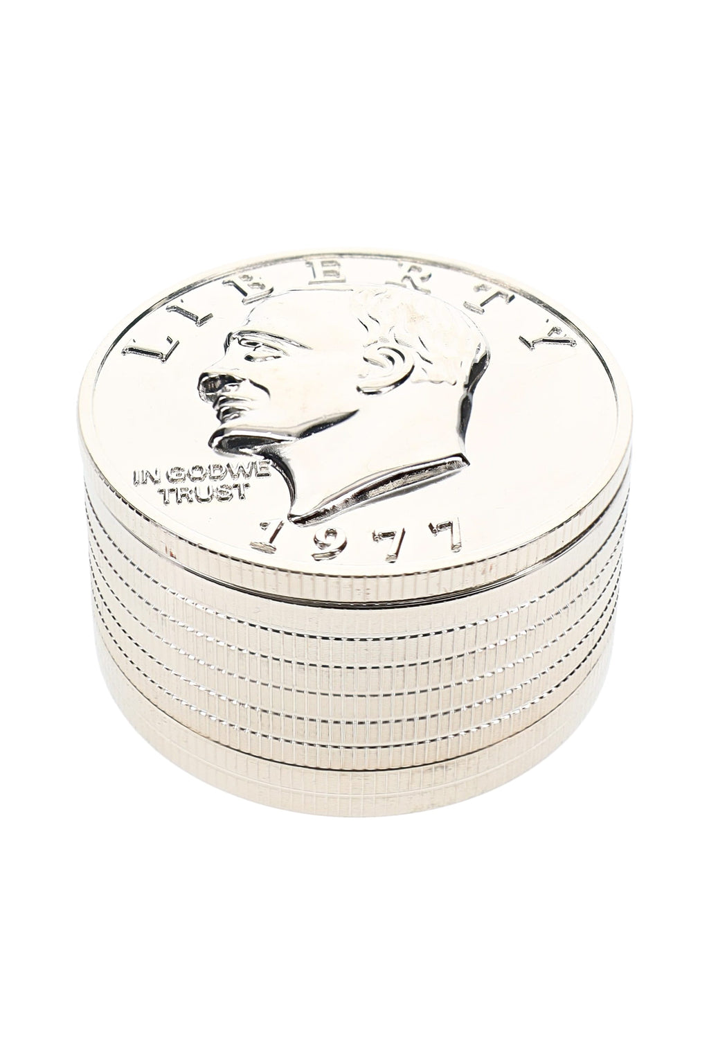 Coin 3-Part Metal Herb Grinder “Pocket UFO” – 2″