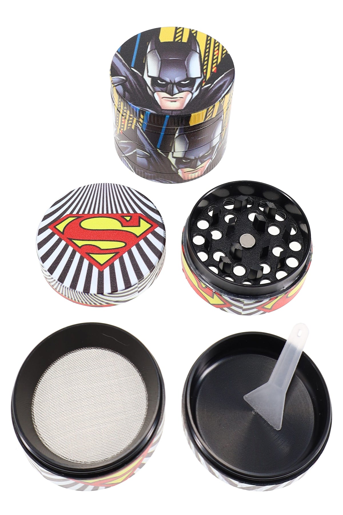 Zinc Alloy 4-Part Metal Herb Grinder “Pop Print” – Assorted
