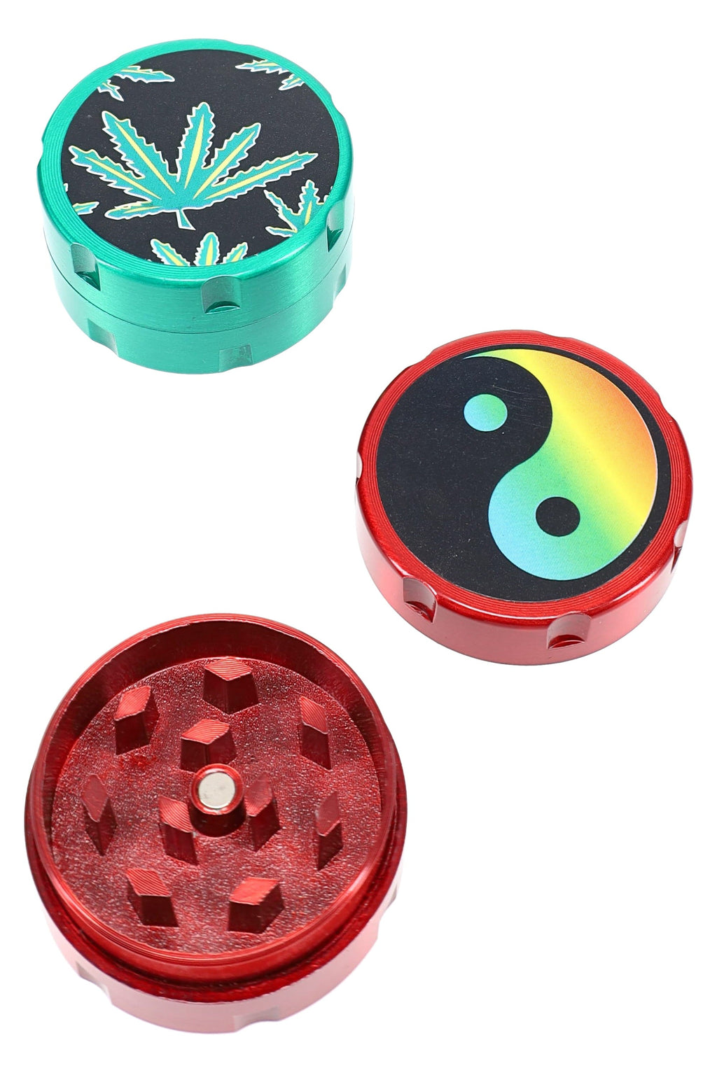 Metal 2-Part Herb Grinder “Pocket Zen” – 1¼″ – Assorted