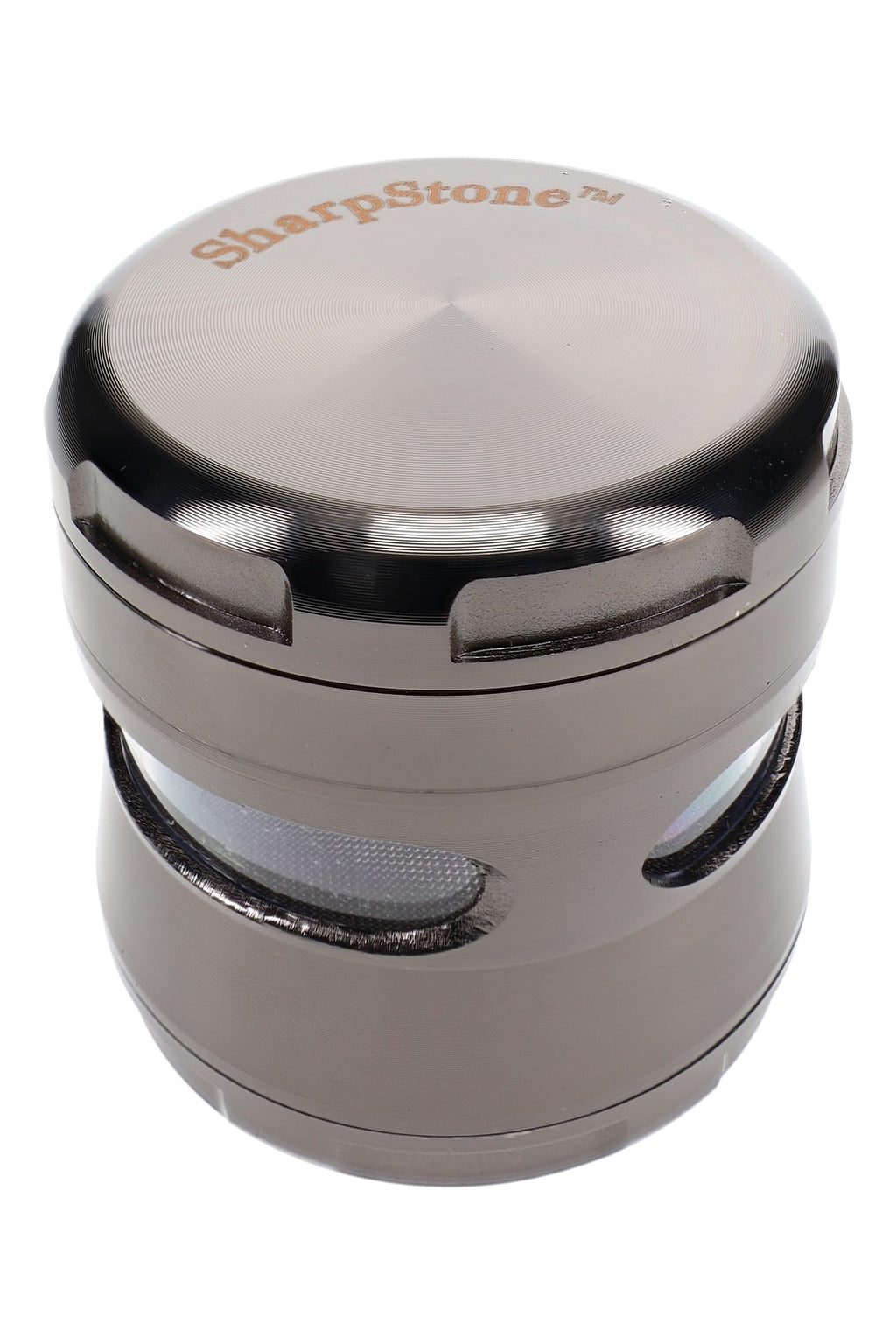 Windowed 4-Part Metal Herb Grinder – 2½″