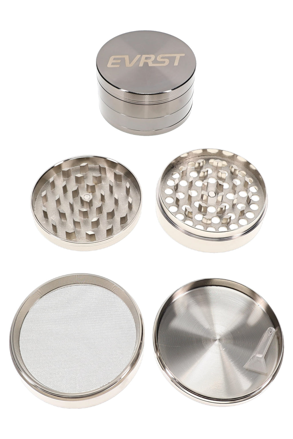 EVRST 4-Part Metal Herb Grinder – 1½″, 2″, 2½″, 3″ – Assorted