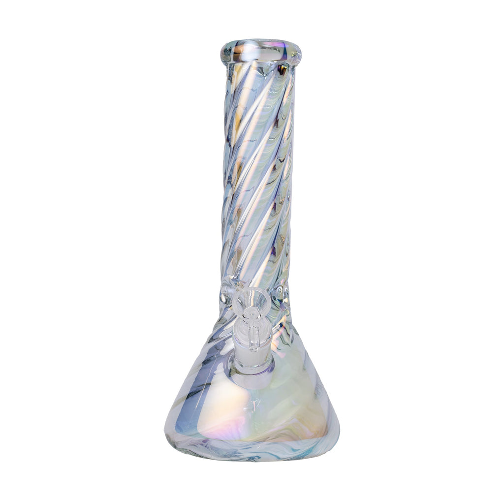 Human Grade Twisted Iridescent Beaker Water Pipe