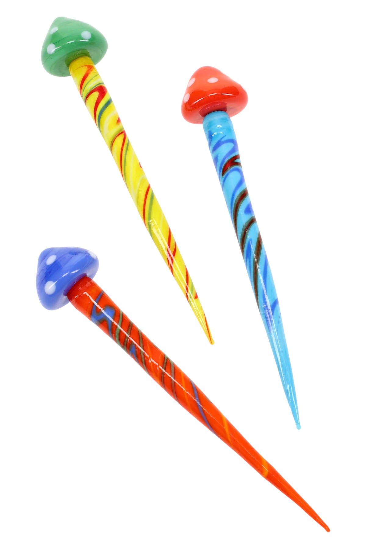 Striped Mushroom Glass Dab Tool – 5.5″