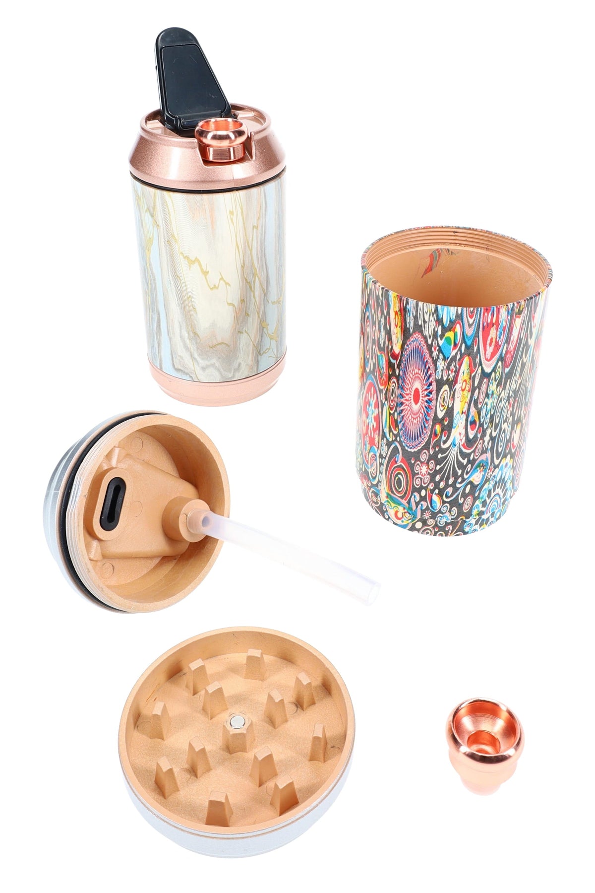 Plastic Soda Can 2-in-1 Bong & Grinder “Pop-Top Perk” – 4½″ – Assorted
