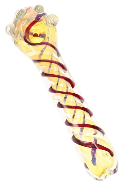 Color-Changing Spiral Glass Spoon Pipe “Ribbon Run” – 6″ – Assorted Colors
