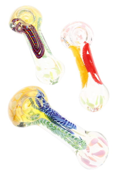 Color-Changing Dot Glass Spoon Pipe “Dot Pop” – 4½″ – Assorted Colors