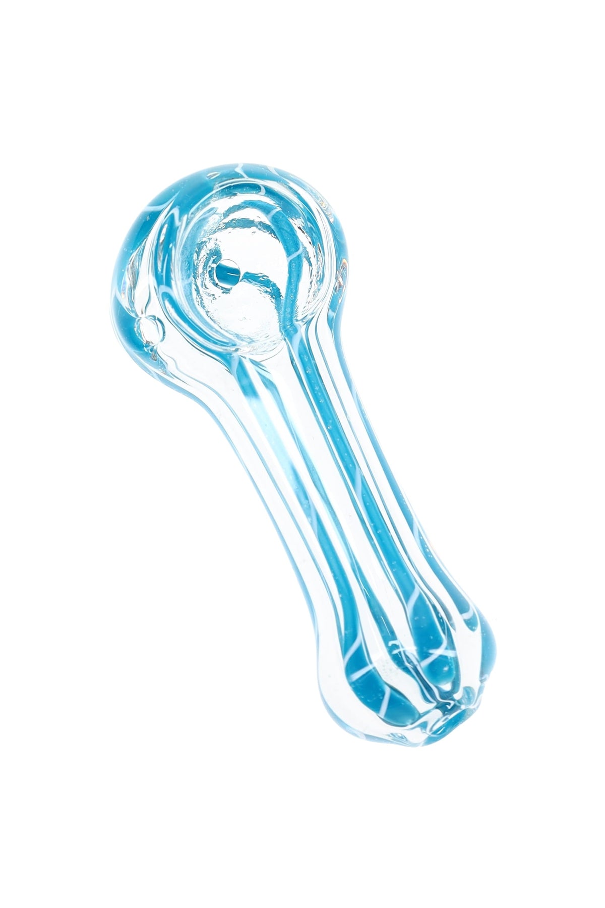Striped Glass Spoon Pipe “Color Streak” – 3″ – Assorted Colors