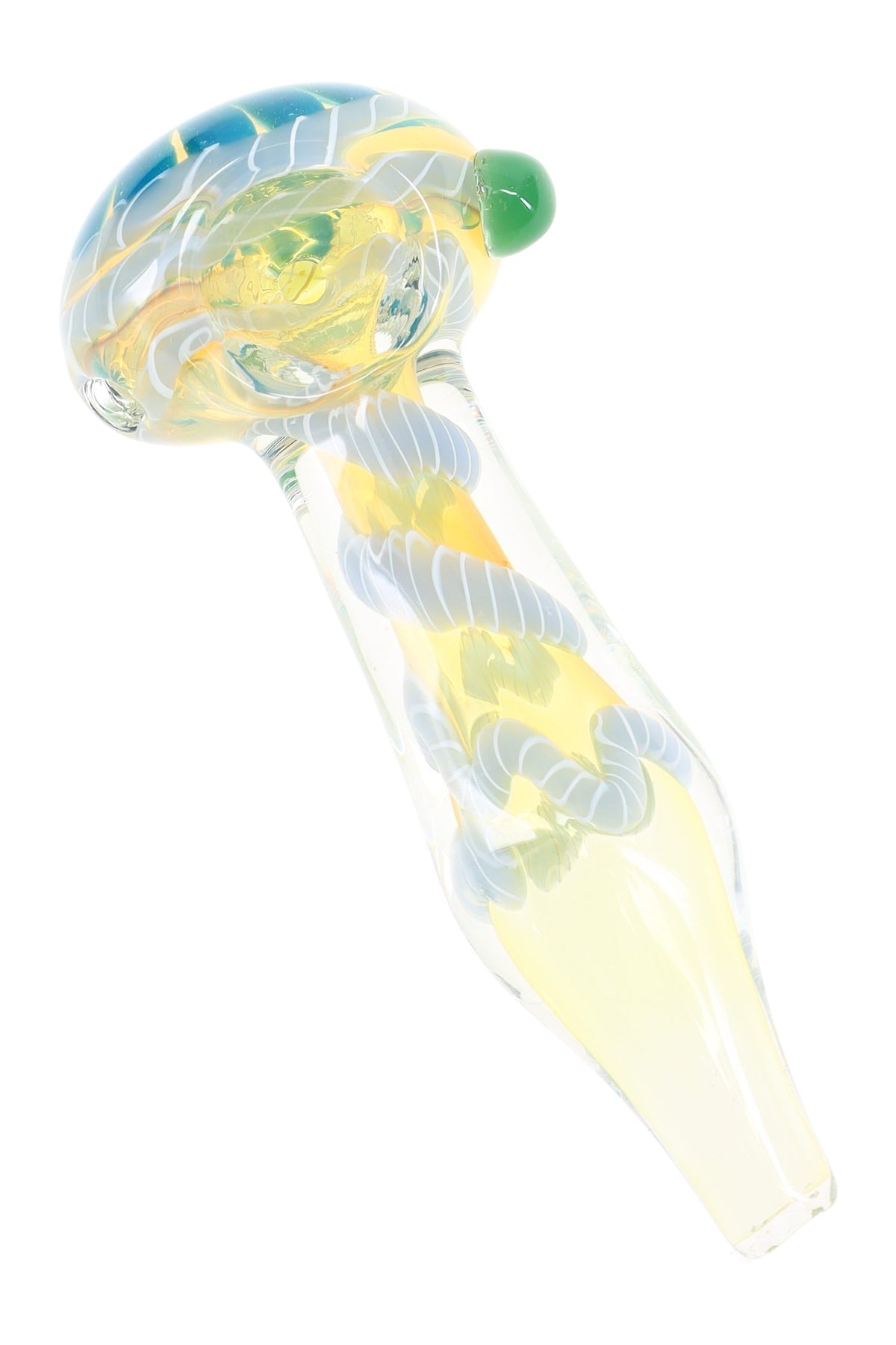 Color-Changing Striped Glass Hand Pipe “Chroma Coil” – Assorted Colors