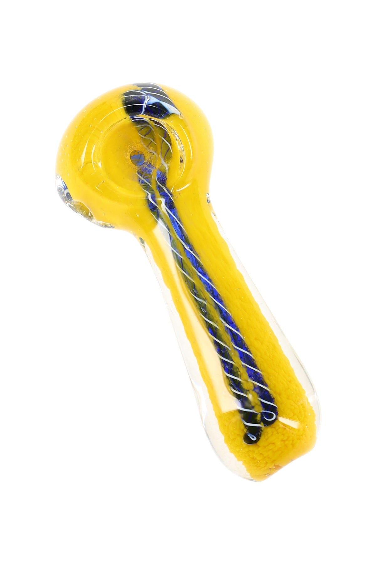Small Striped Frit Glass Hand Pipe “Frit Flicker” – Assorted Colors
