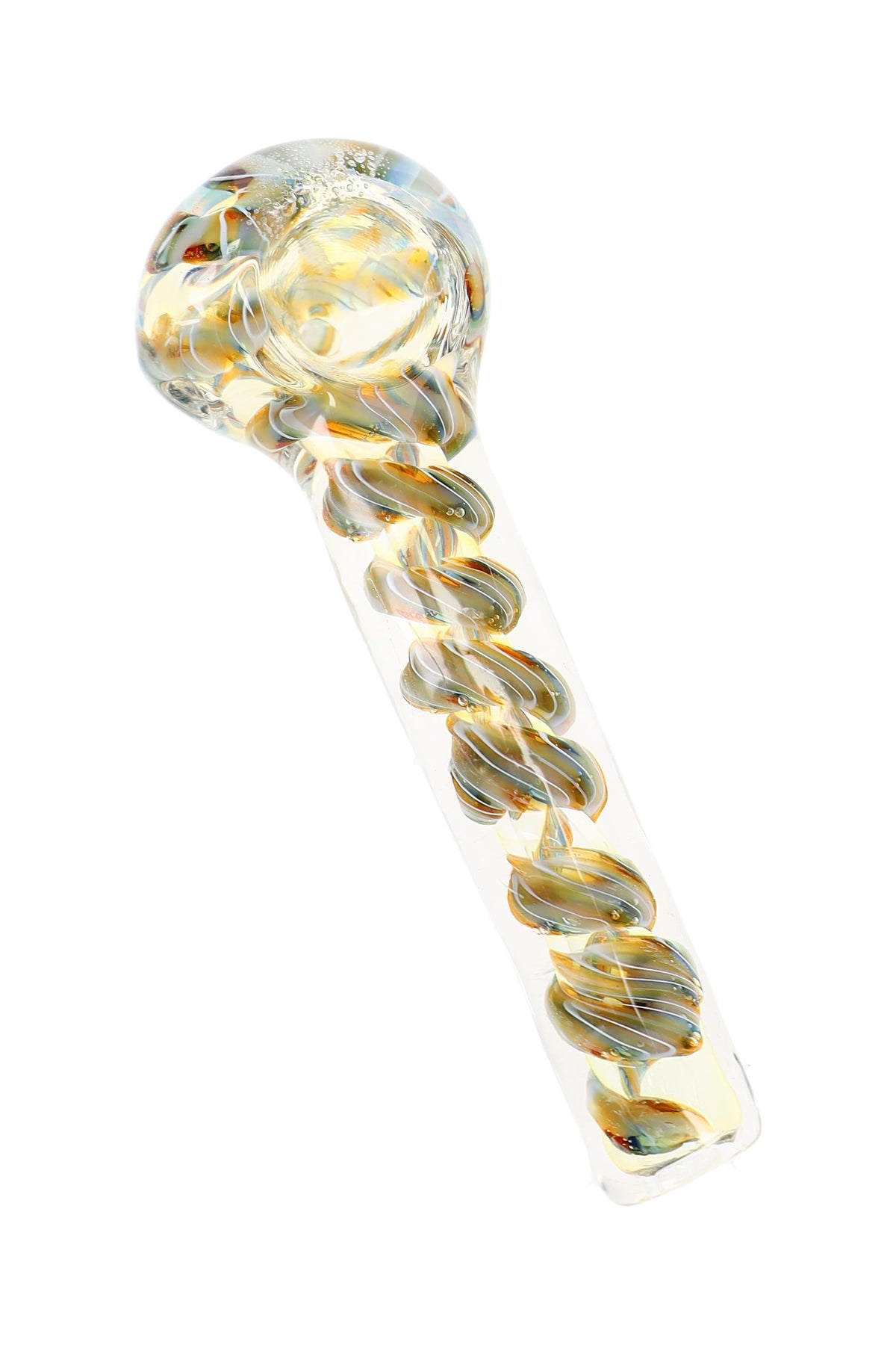Color-Changing Striped Spoon Pipe “Tiny Spiral” – 3½″ – Assorted Colors