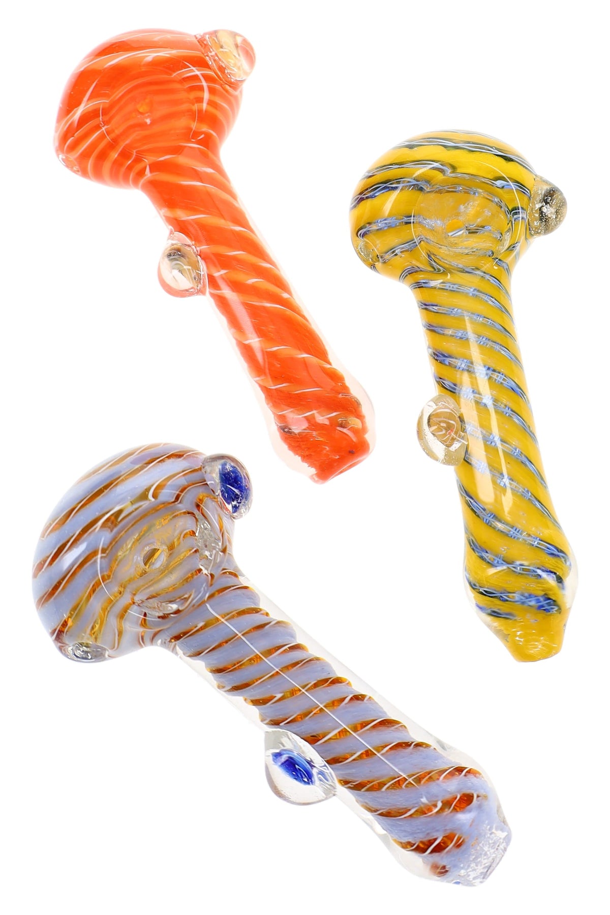 Colorful Frit Spiral Spoon Pipe “Twist Confetti” – 4″ – Assorted Colors