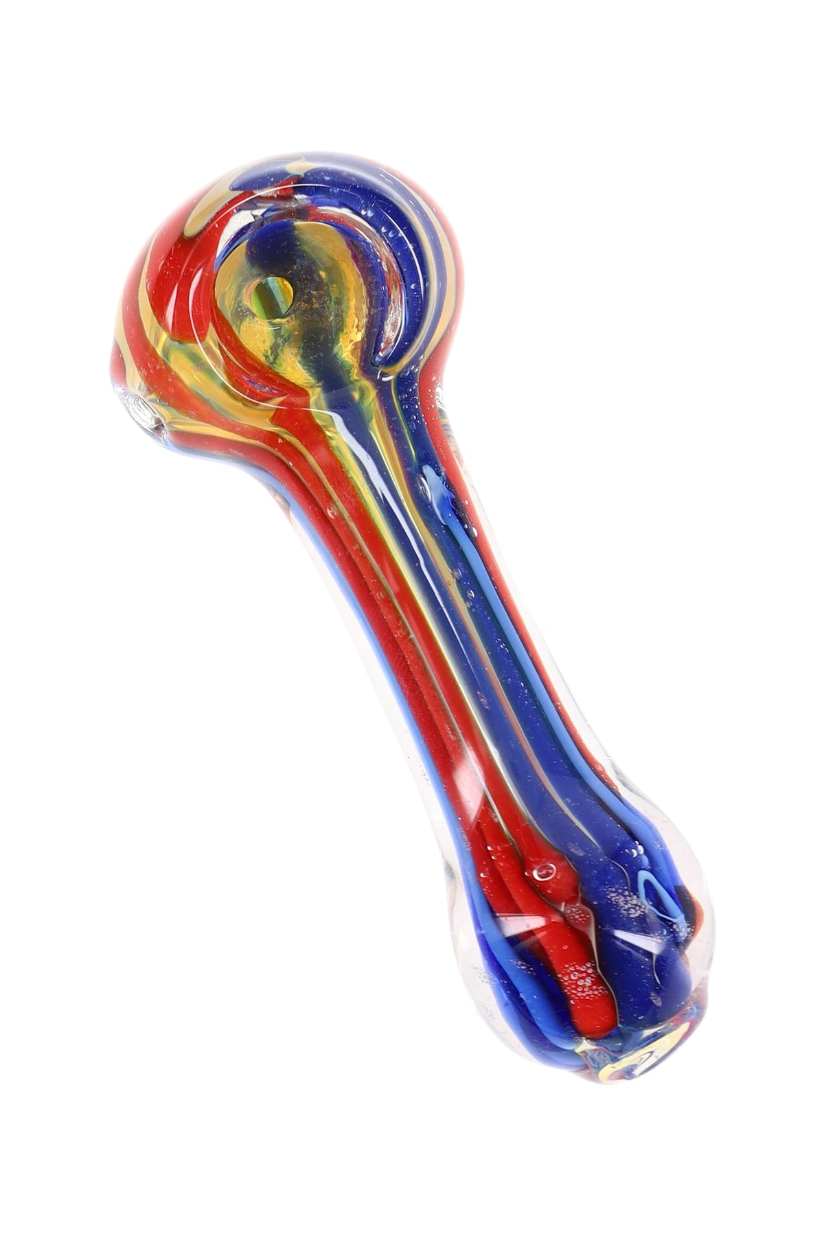 Color-Changing Stripe Spoon Pipe “Rainbow Ripple” – 3½″ – Assorted Colors