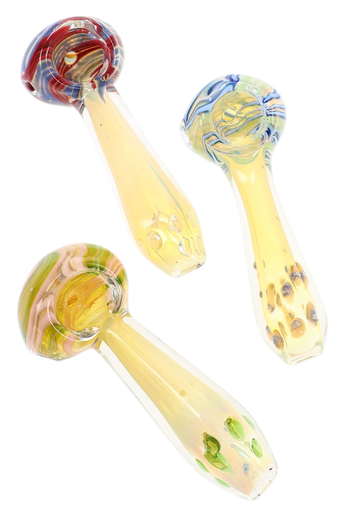 Color-Changing Striped Spoon Pipe “Marble Mini” – 3½″ – Assorted Colors