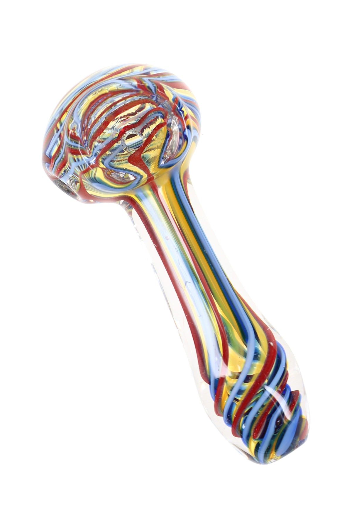 Color-Changing Swirl Stripe Spoon Pipe “Kaleido Pop” – Assorted Colors