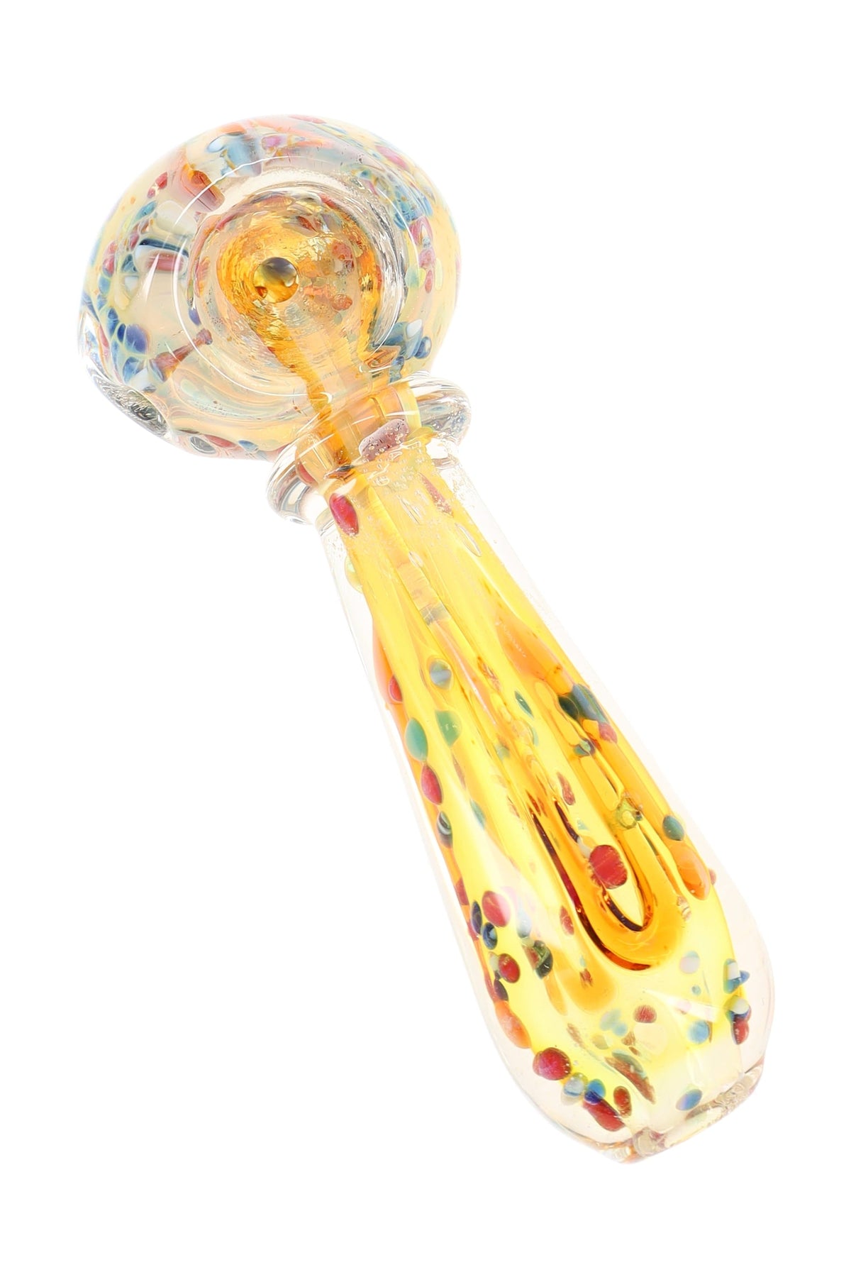 Color-Changing Fumed Multicolor Squiggle Spoon Pipe “Confetti Current” – Assorted Colors