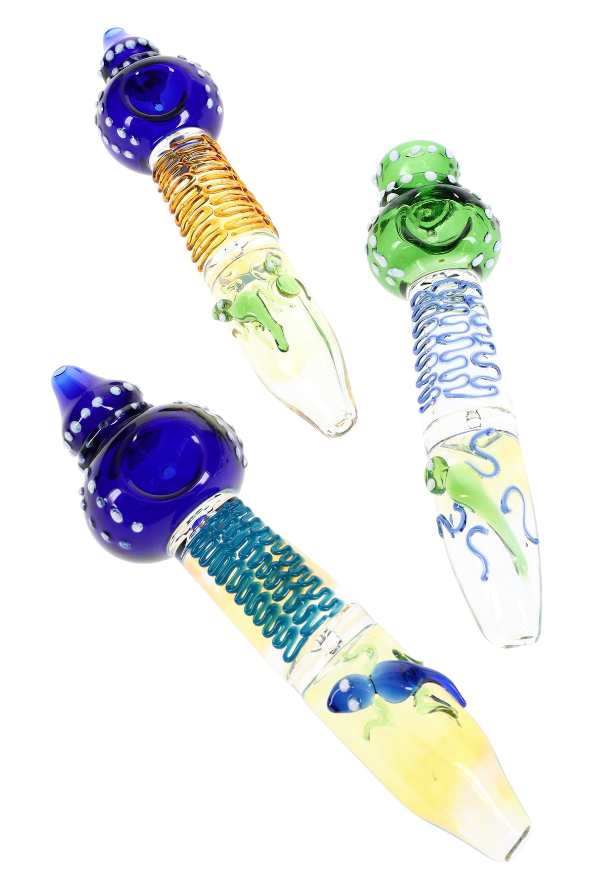 Color-Changing Glass Critter Steamroller “Critter Roll” – 7″ – Assorted Colors