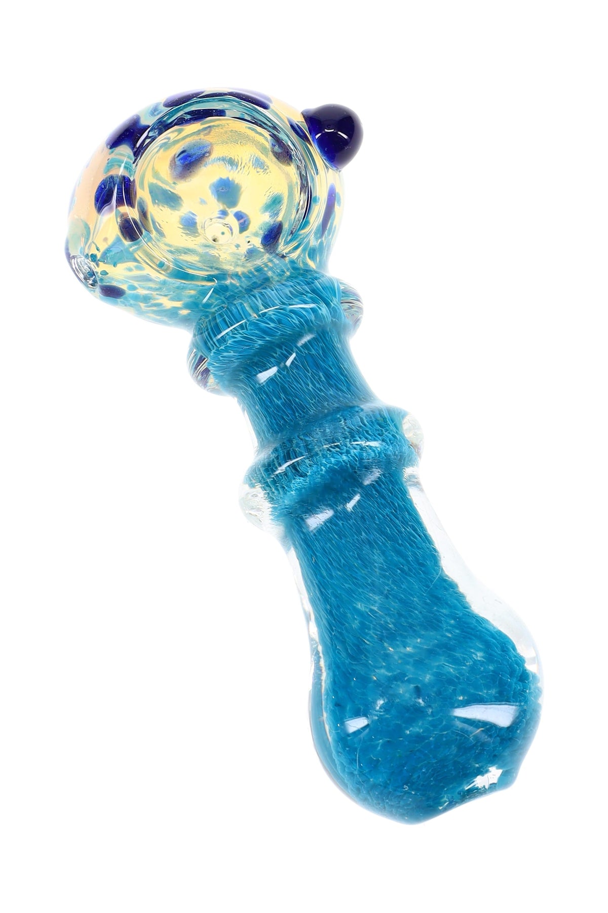 Silver-Fumed Color-Changing Dotted Spoon Pipe “Dot Pop” – 3½″ – Assorted Colors