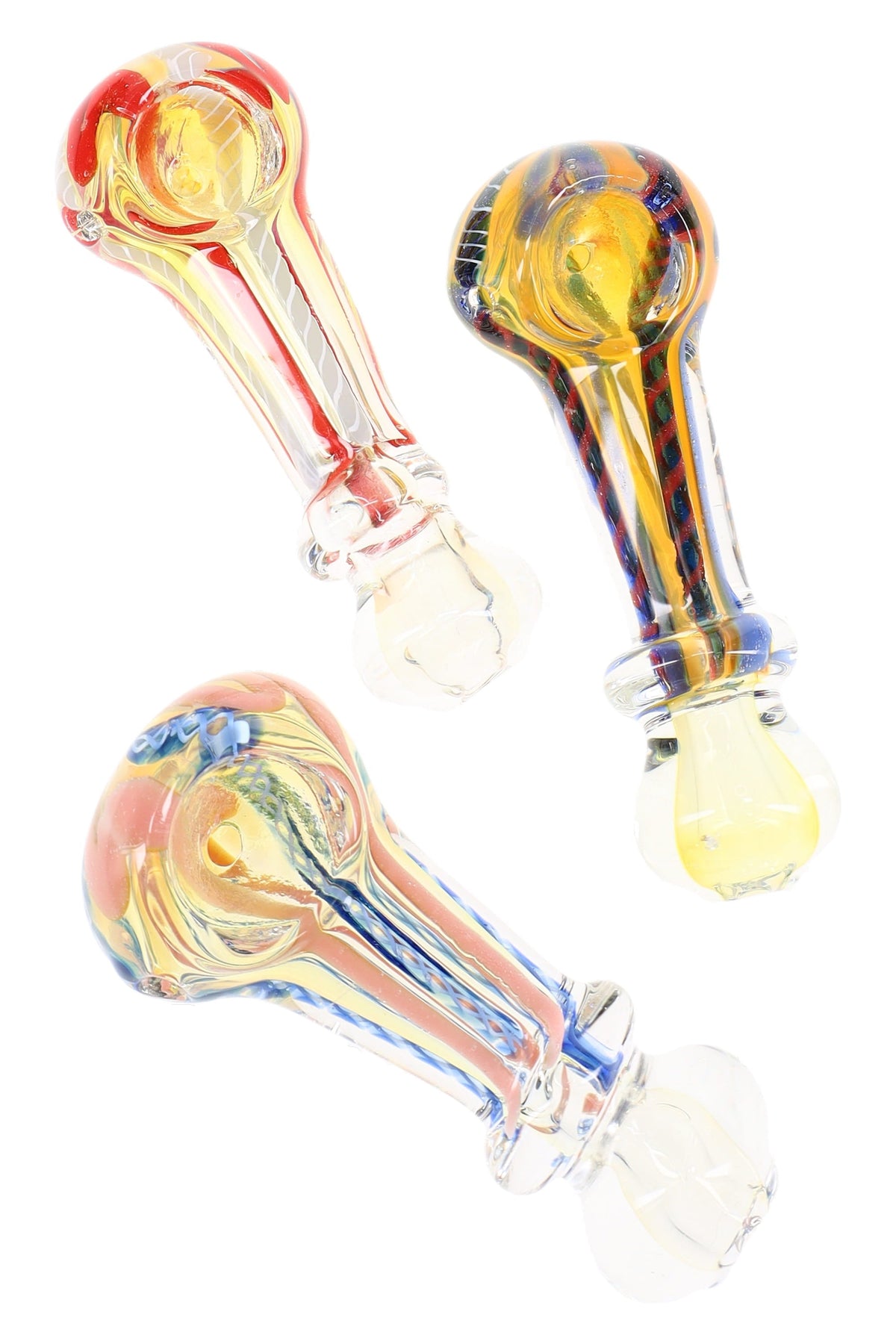 Multicolor Striped Color-Changing Ring Glass Pipe “Mood Loop” – 3″ – Assorted Colors
