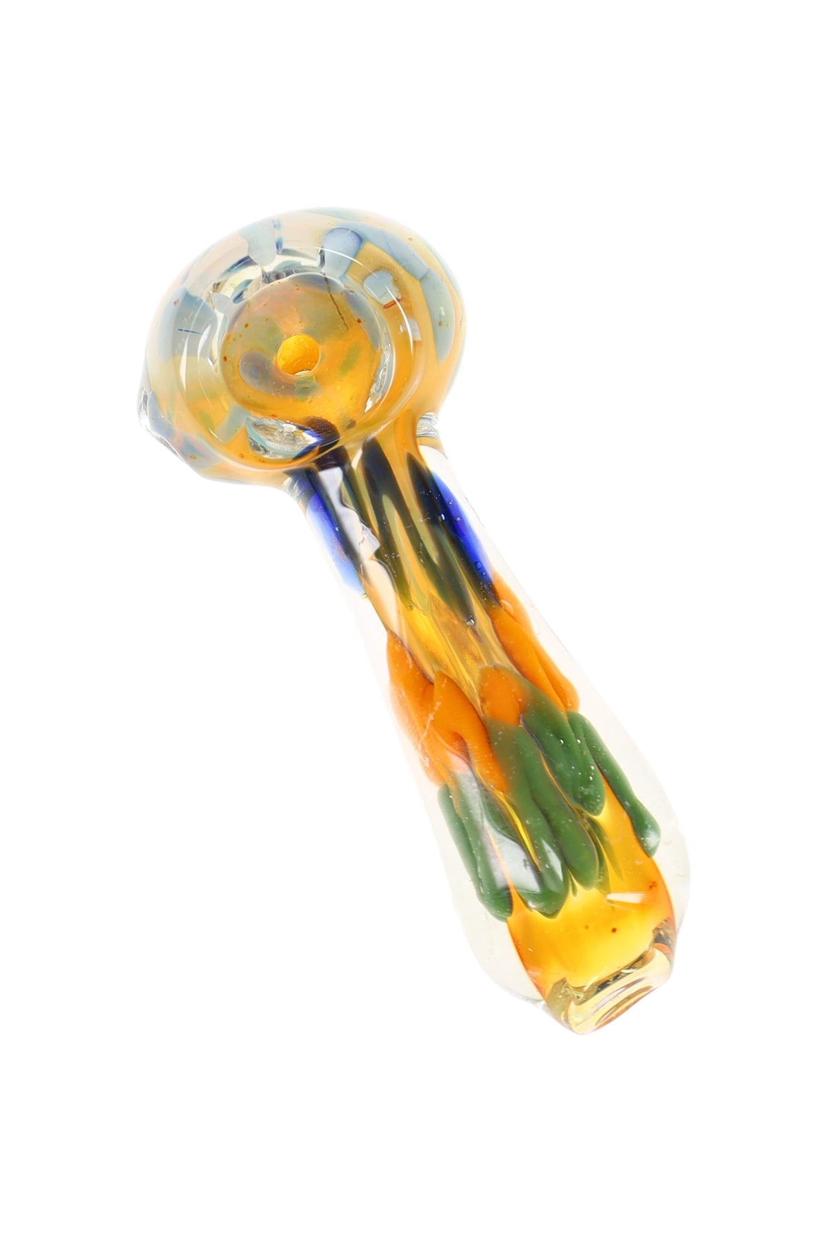 Colorful Squiggle Striped Color-Changing Glass Pipe “Prism Pop” – 3½″ – Assorted Colors
