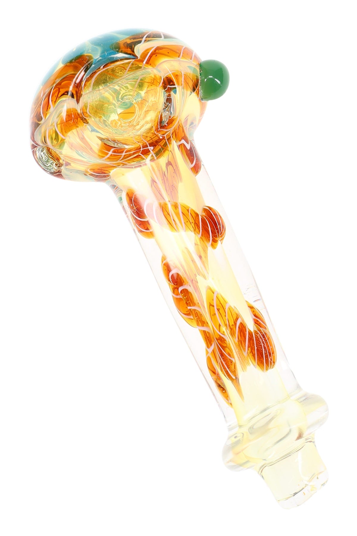 Swirl Striped Color-Changing Glass Hand Pipe “Twist & Tint” – 4″ – Assorted Colors