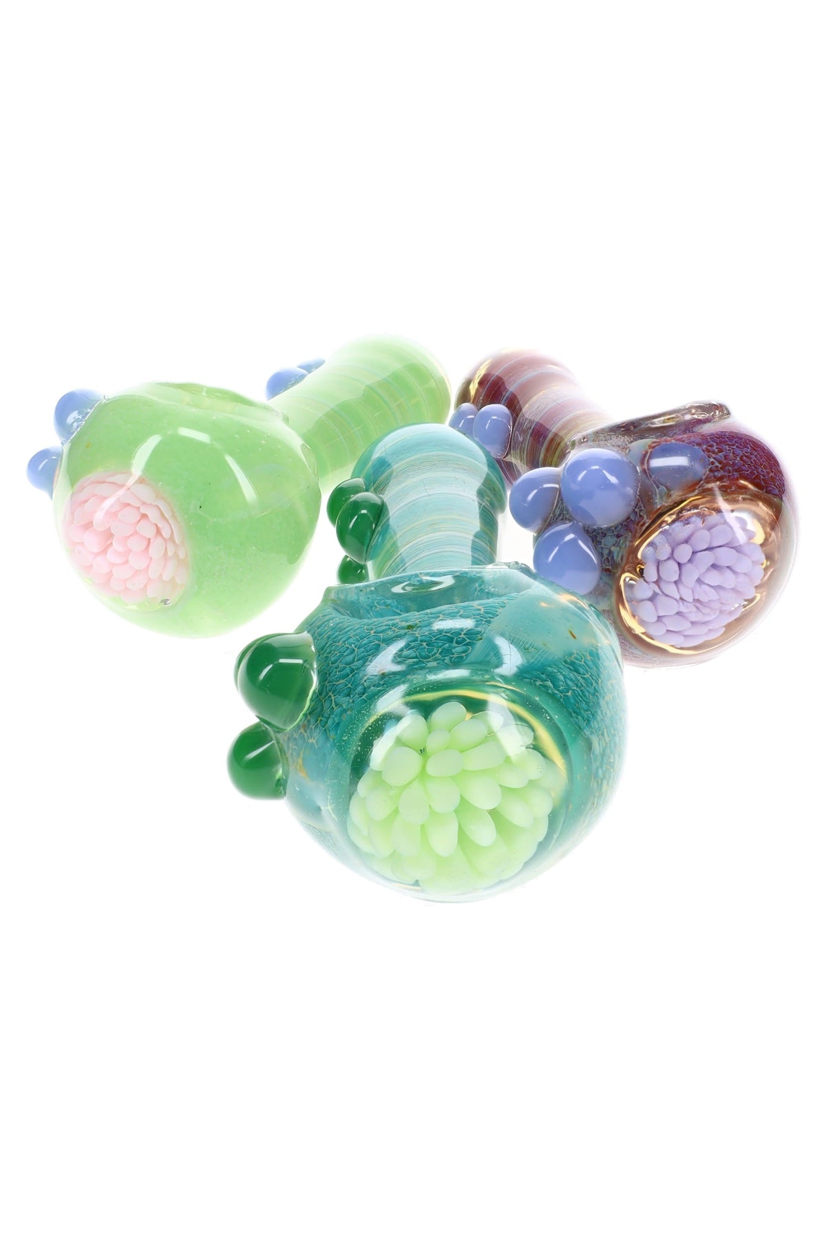 Silver Fumed Floral Spoon Pipe “Garden Wizard” – 5″ – Assorted Colors