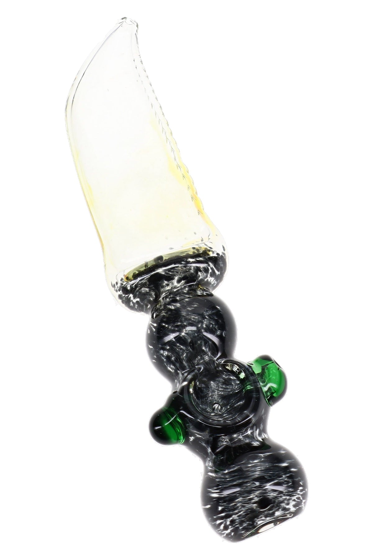 Color-Changing Frit Glass Knife Spoon Pipe “Blade Bloom” – 8″ – Assorted Colors