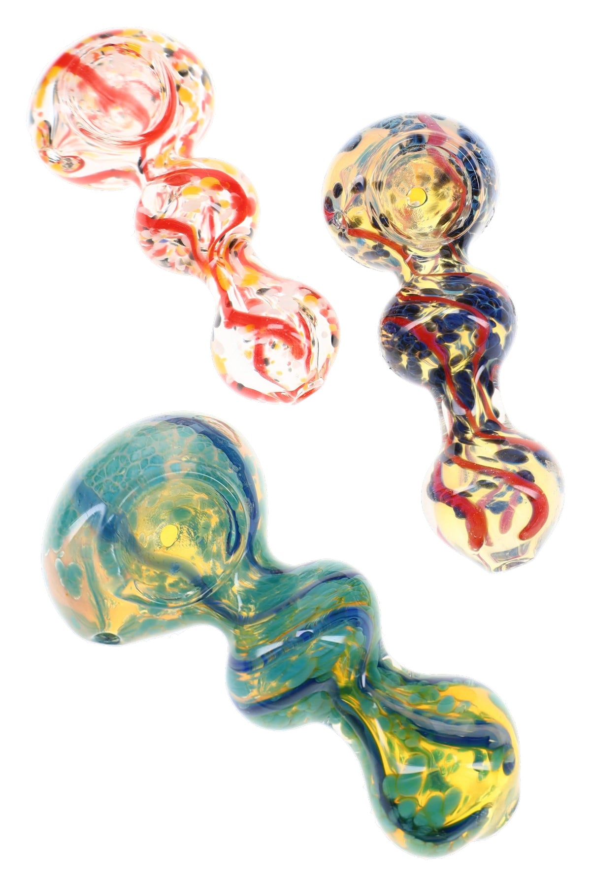 Color-Changing Frit Spoon Hand Pipe “Prism Pop” – 4″ – Assorted Colors