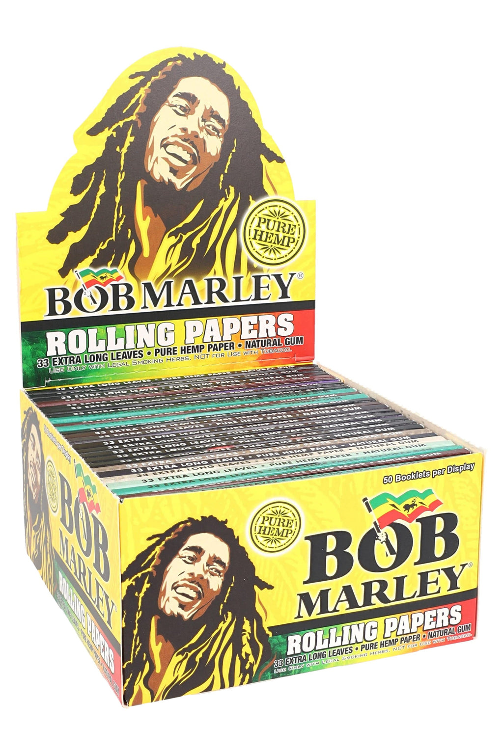 Bob Marley King Size Hemp Rolling Papers – 50-Count Display