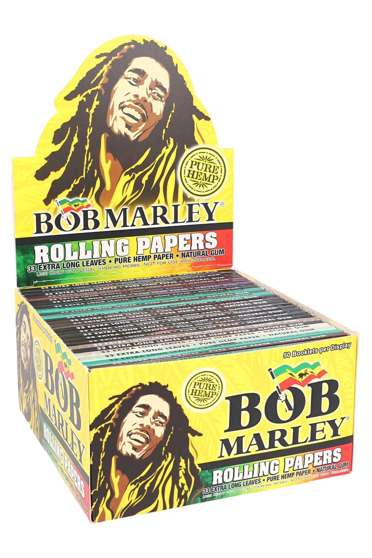 Bob Marley King Size Hemp Rolling Papers – 50-Count Display