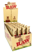 RAW Organic Hemp King Size Cones – 3/Pack – 32-Count Display