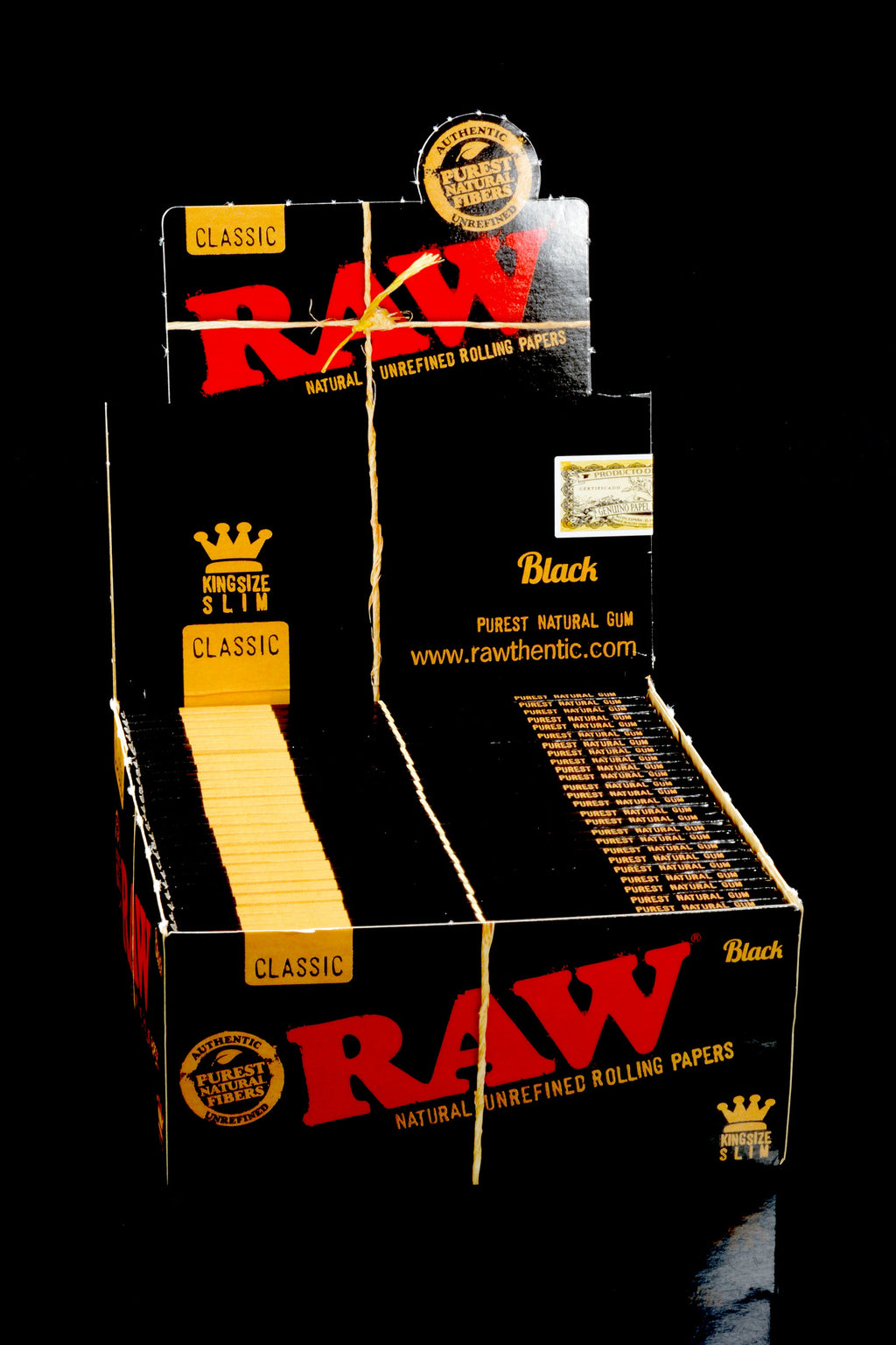 RAW Black King Size Slim Rolling Papers – 50-Count Display