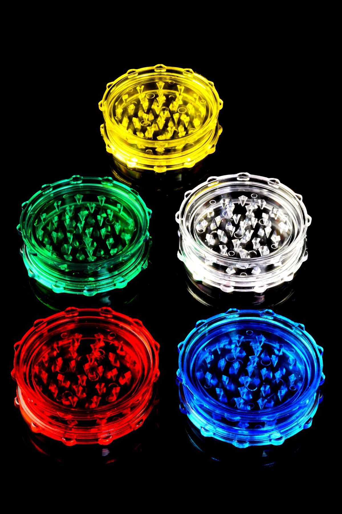 Acrylic 2-Part Herb Grinder “Pocket Chomp” – 3″ – Assorted Colors