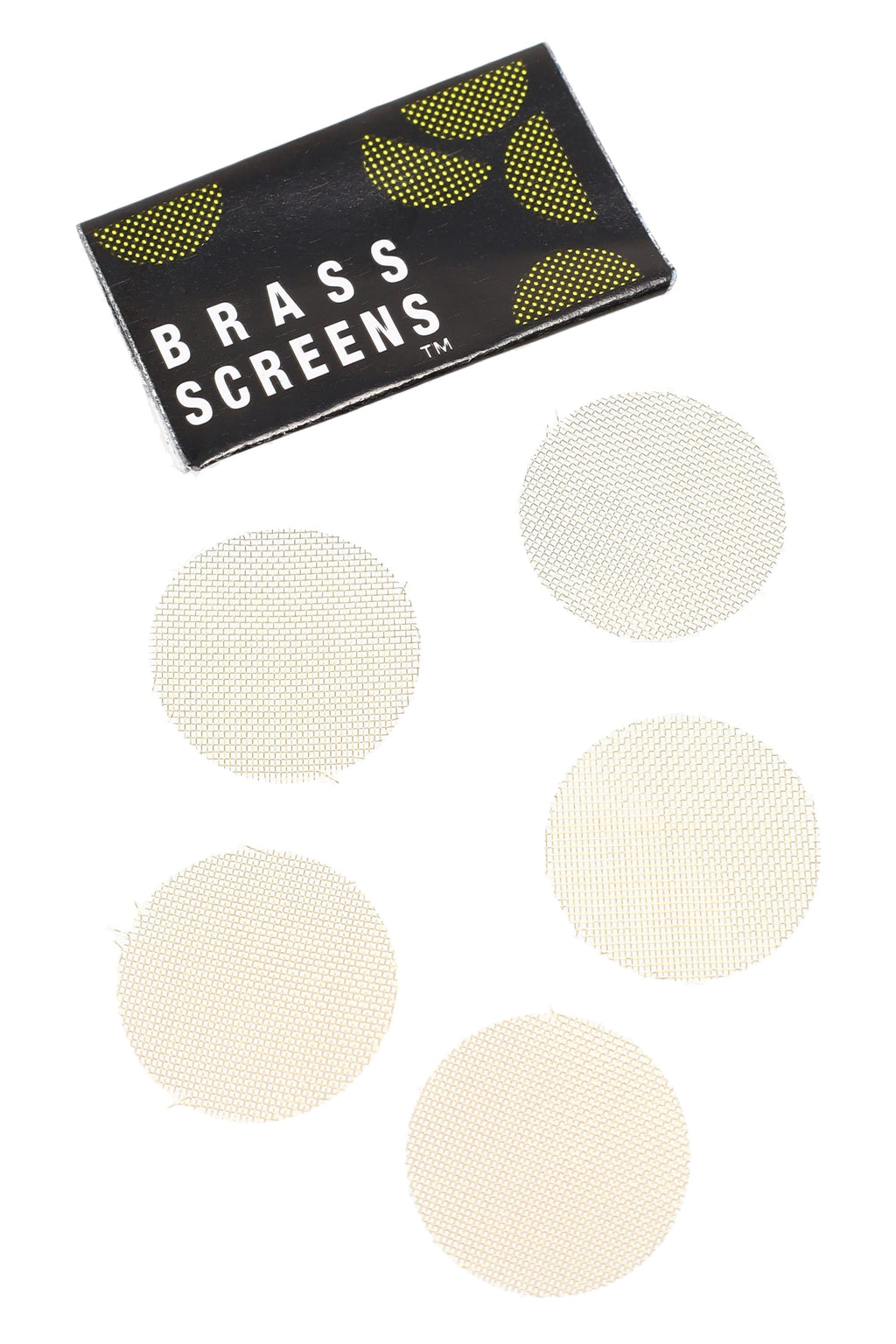 Brass Pipe Screens Box – 100 Wallet Packs – 5/Pack – 500 Screens