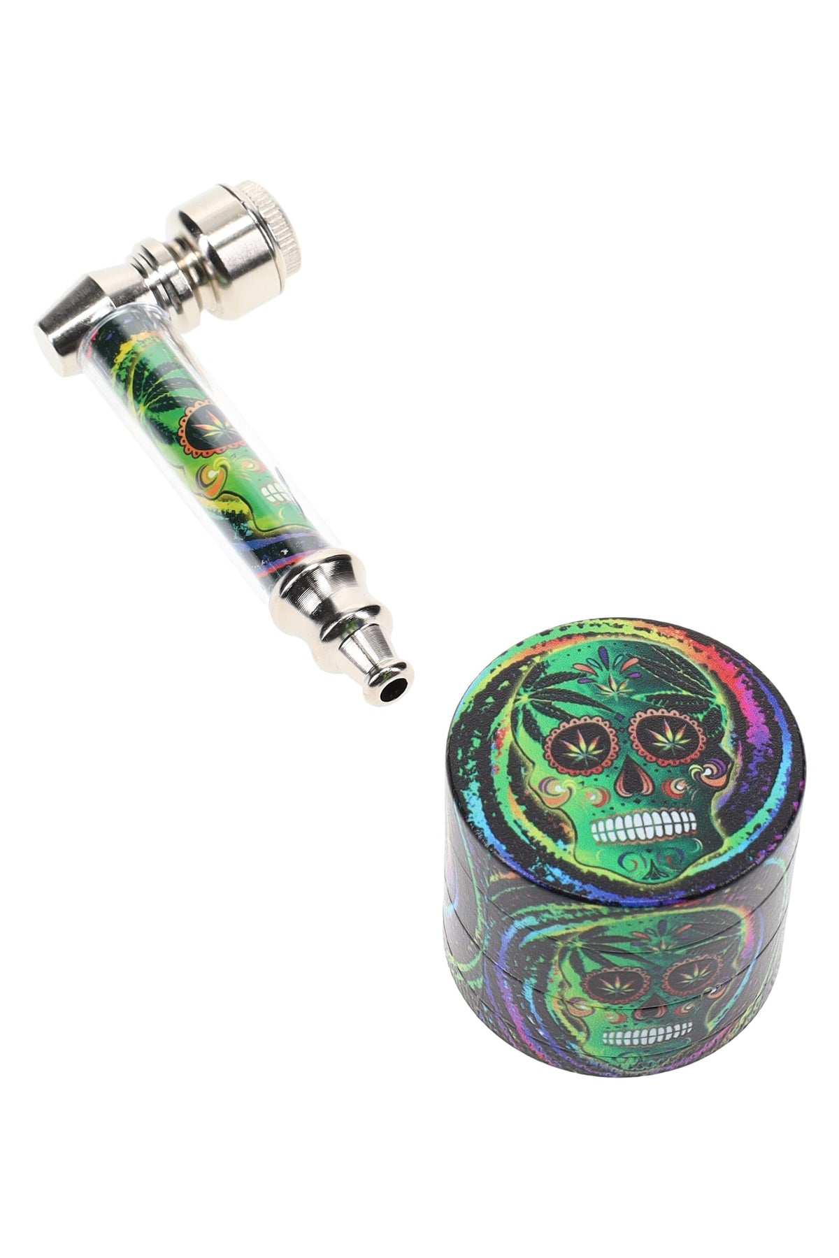 Metal Pipe & 4-Part Metal Grinder Gift Set – 1½″ – Choose Design