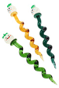(Assorted Colors) Twisted Smiley Glass Dab Tool – 6″