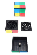 Plastic 3-Part Rubik’s Cube Herb Grinder “Puzzle Crush” – 1½″