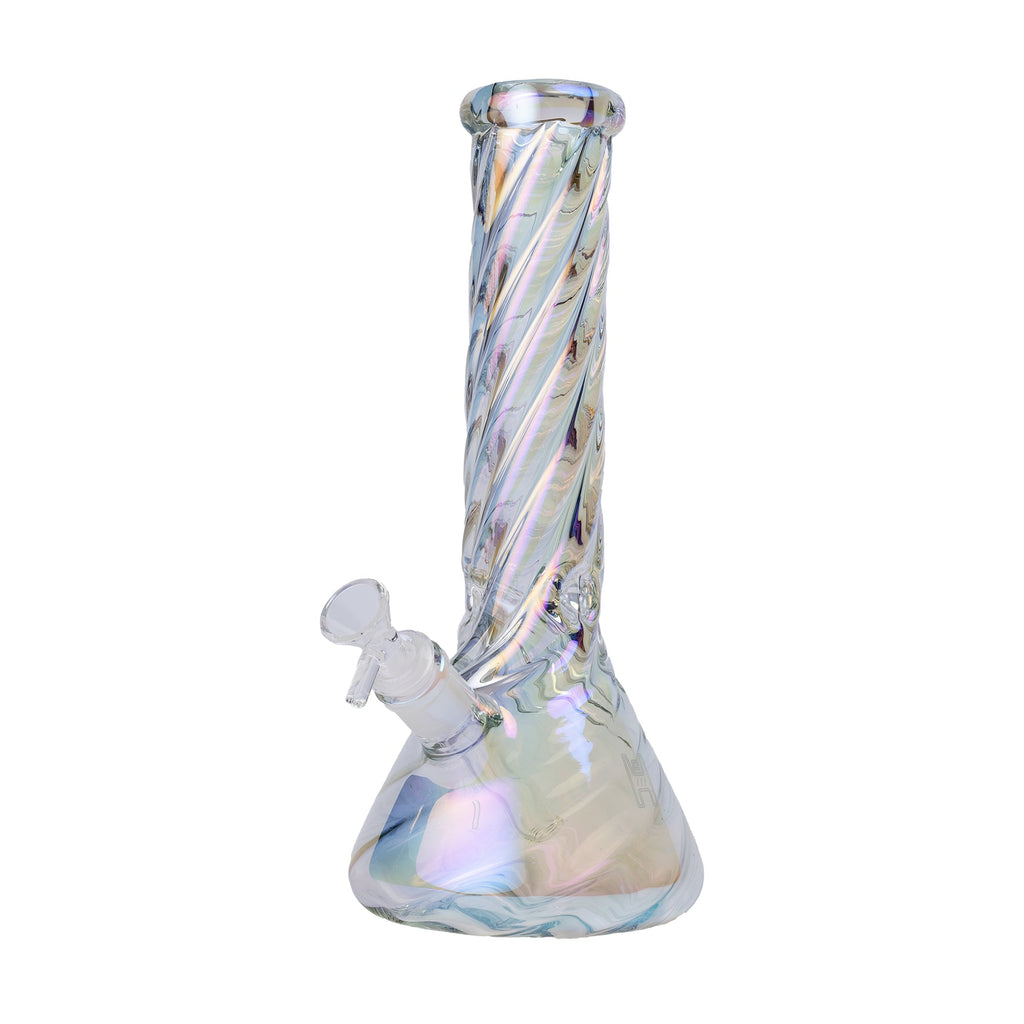 Human Grade Twisted Iridescent Beaker Water Pipe